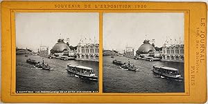 France, Paris, Vue de la Seine Rive Gauche, Vintage print, circa 1890, Stéréo