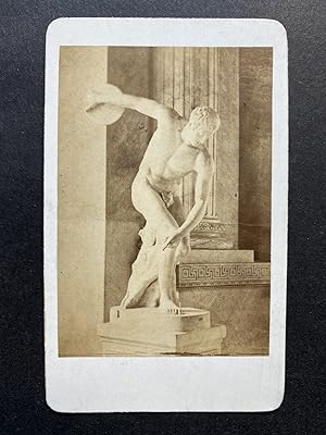 Italie, Vatican, Sculpture Discobolus, Vintage albumen print, ca.1870