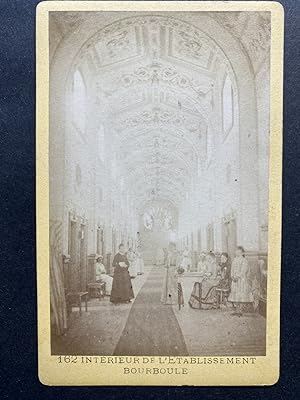 France, La Bourboule, Intérieur d'un établissement thermal, Vintage albumen print, ca.1880