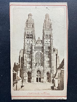 France, Tours, Cathédrale Saint-Gatien, vintage albumen print, ca.1870