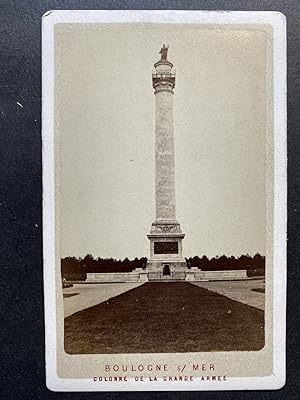 France, Boulogne sur Mer, Colonne de la Grande Armée, vintage albumen print, ca.1870