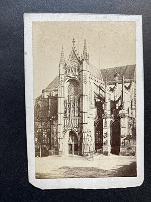 France, Limoges, Cathédrale Saint-Etienne, Portail, vintage albumen print, ca.1870
