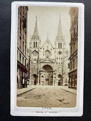France, Lyon, Église Saint-Nizier, vintage albumen print, ca.1870