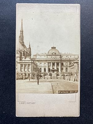 France, Paris, Palais de Justice et la Sainte Chapelle, vintage albumen print, ca.1870