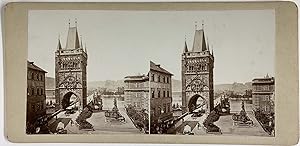 République Tchèque, Prague, Starom stská mostecká v  , Vieille Tour, vintage stereo print, ca.1900