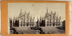 Italie, Milan, Il Duomo, vintage stereo print, ca.1880