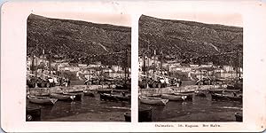 Croatie, Dubrovnik (Ragusa), le Port, Vintage print, ca.1900, Stéréo