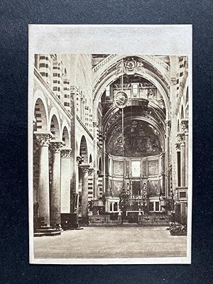 Italie, Pise, Intérieur de la Cathédrale, vintage CDV albumen print