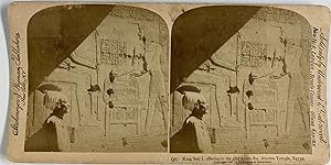 Égypte, Temple d'Abydos, Vintage print, circa 1890, Stéréo