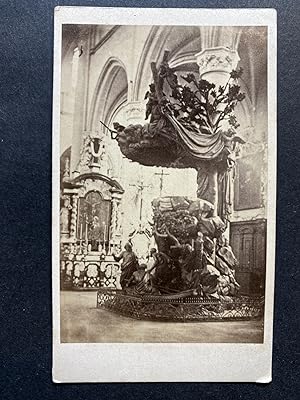 Belgique, Anvers, Chaire de l'Église Saint-André, Vintage albumen print, ca.1870