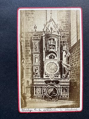 France, Horloge de la Cathédrale de Strasbourg, Vintage albumen print, ca.1865
