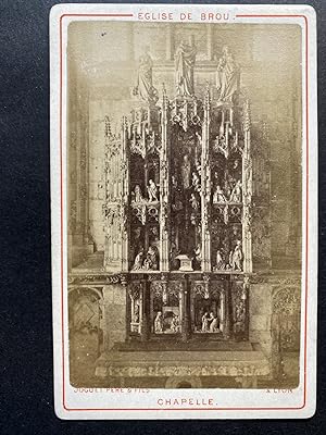 France, Brou, Église Saint-Nicolas-de-Tolentin, Chapelle, Vintage albumen print, ca.1870