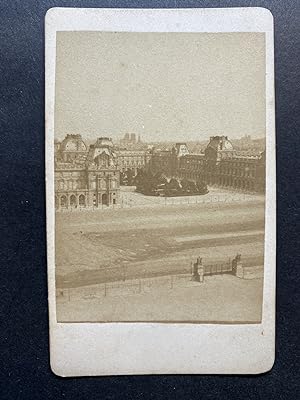 Paris, le Louvre et la Place du Carrousel, Vintage albumen print, ca.1870