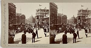 England, London, Mansion House from Royal Exchange, vintage stereo print, ca.1900