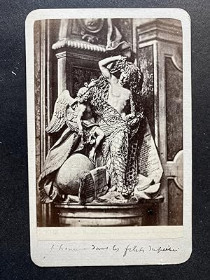 Italie, Naples, Sculpture de La Désillusion dans la Chapelle San Severo, vintage albumen print, c...