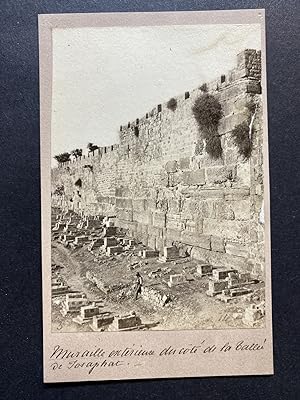 Jérusalem, Muraille du côté de la Vallée de Josaphat, vintage albumen print, ca.1870
