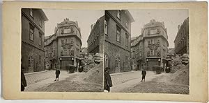 République Tchèque, Prague, Maison au Puits d'Or, Travaux, vintage stereo print, ca.1900