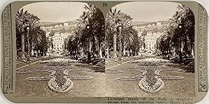 Monaco, Jardins du Casino, vintage stereo print, ca.1900