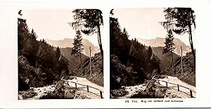 Autriche, Jenbach (Tyrol), Route vers Achensee, Vintage print, ca.1900, Stéréo