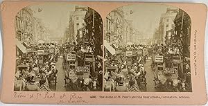 Royaume-Uni, Londres, Dôme de Saint-Paul, Vintage print, circa 1890, Stéréo