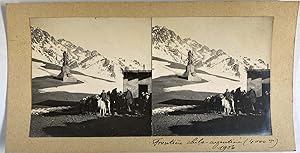 Argentine, Frontière avec le Chili (4000 mètres), vintage stereo print, 1906