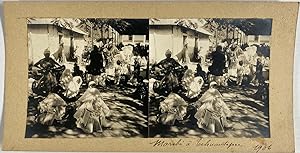 Mexique, Tehuantepec, Marché, vintage stereo print, 1906