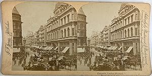 Royaume-Uni, Londres, Cheapside, Vintage print, Circa 1890, Stéréo