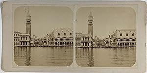 Italie, Venise, Place Saint Marc, Vintage stereo print, ca.1880