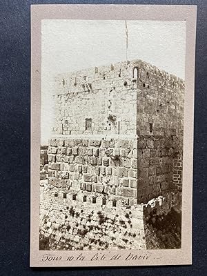 Jérusalem, Citadelle de Jérusalem, Tour de David, vintage albumen print, ca.1870