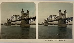 Allemagne, Bonn, Rheinbrücke, vintage stereo print, ca.1900