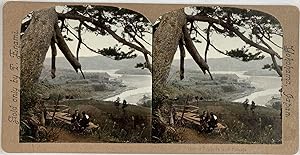 Japon, Tokaido, Rivière Fujikawa, Vintage print, circa 1890, Stéréo