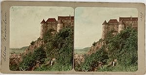 Allemagne, Baden-Wuerttemberg, Vue du Château d'Hellenstein, Vintage print, circa 1900, Stéréo