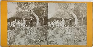France, Vitrolles, Scène enfantine, Vintage print, circa 1900, Stéréo