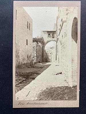 Jérusalem, Via Dolorosa, Voie douloureuse, vintage albumen print, ca.1880