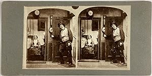 Genre Scene, Grand Entrance, vintage stereo print, ca.1900
