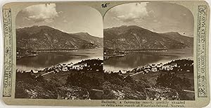 Norvège, Balholm et le lac, Vintage print, ca.1900, Stéréo