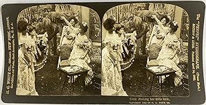 Danseuse montrant son entrechat, Vintage print, ca.1890, Stéréo
