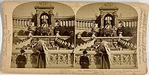 France, Marseille, Palais de Longs Champs, Vintage print, circa 1890, Stéréo