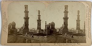 Egypte, Le Caïre, Monument historique, Vintage print, circa 1890, Stéréo