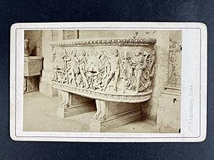 Alessandri, Italie, Musées du Vatican, Sarcophage Antique, CDV albumen print