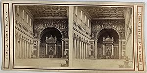 Sommer & Behles, Italie, Rome, Basilique Saint-Paul-Hors-Les-Murs, Intérieur, vintage stereo prin...