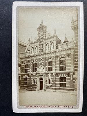 Pays Bas, Façade d'un bâtiment, Vintage albumen print, ca.1870