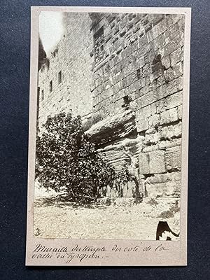 Jérusalem, Muraille du Temple, coté de la Vallée du Tyropéon, vintage albumen print, ca.1870