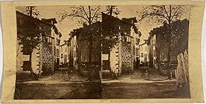 Mexique, Village, A Identifier, vintage stereo print, 1906