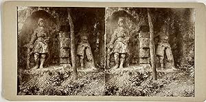 République Tchèque, Lib?chov, Grotte de Grès Artificielle, Chevaliers, vintage stereo print, ca.1900