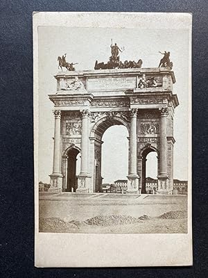 Italie, Milan, Arc de la Paix, Arco della Pace, vintage albumen print, 1864
