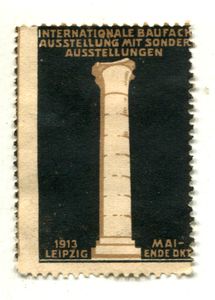Reklamemarke: Internationale Baufach-Ausstellung - Leipzig 1913.