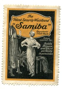 Reklamemarke: Samiba - The Velvet Security Waisband.