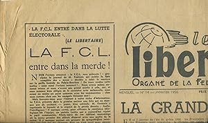 Le Monde libertaire N° 14. Organe de la Fédération anarchiste. Mensuel. Maurice Fayolle, Jeanne H...