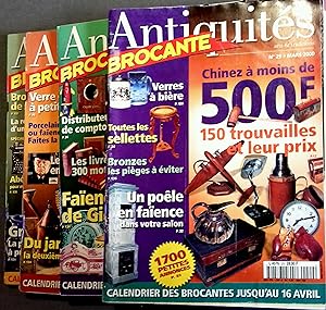 Antiquité brocante, Arts et traditions. 4 numéros de l'année 2000. Numéros 29 à 32. Mars à juin 2...